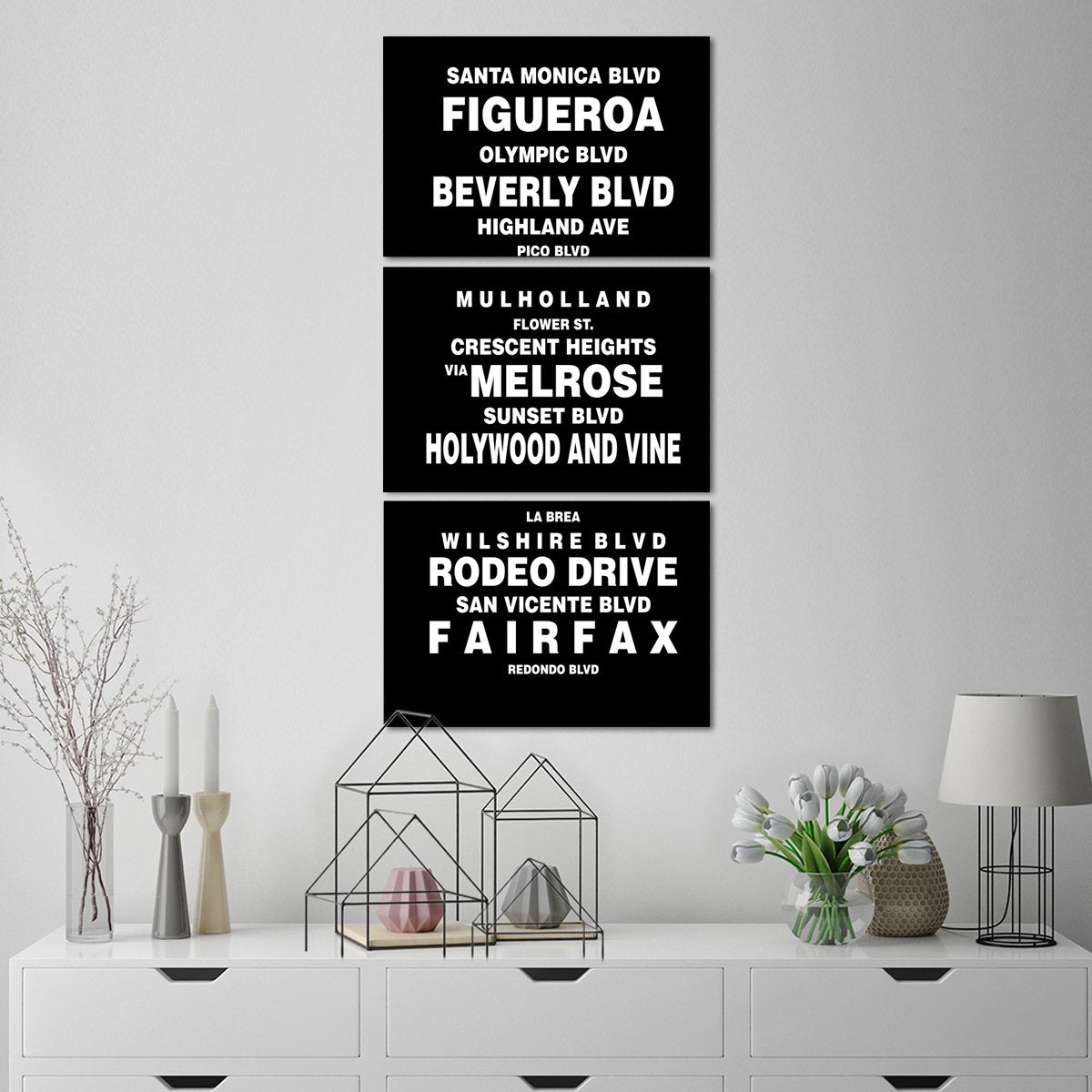 Bus Roll Los Angeles Multi Panel Canvas Wall Art