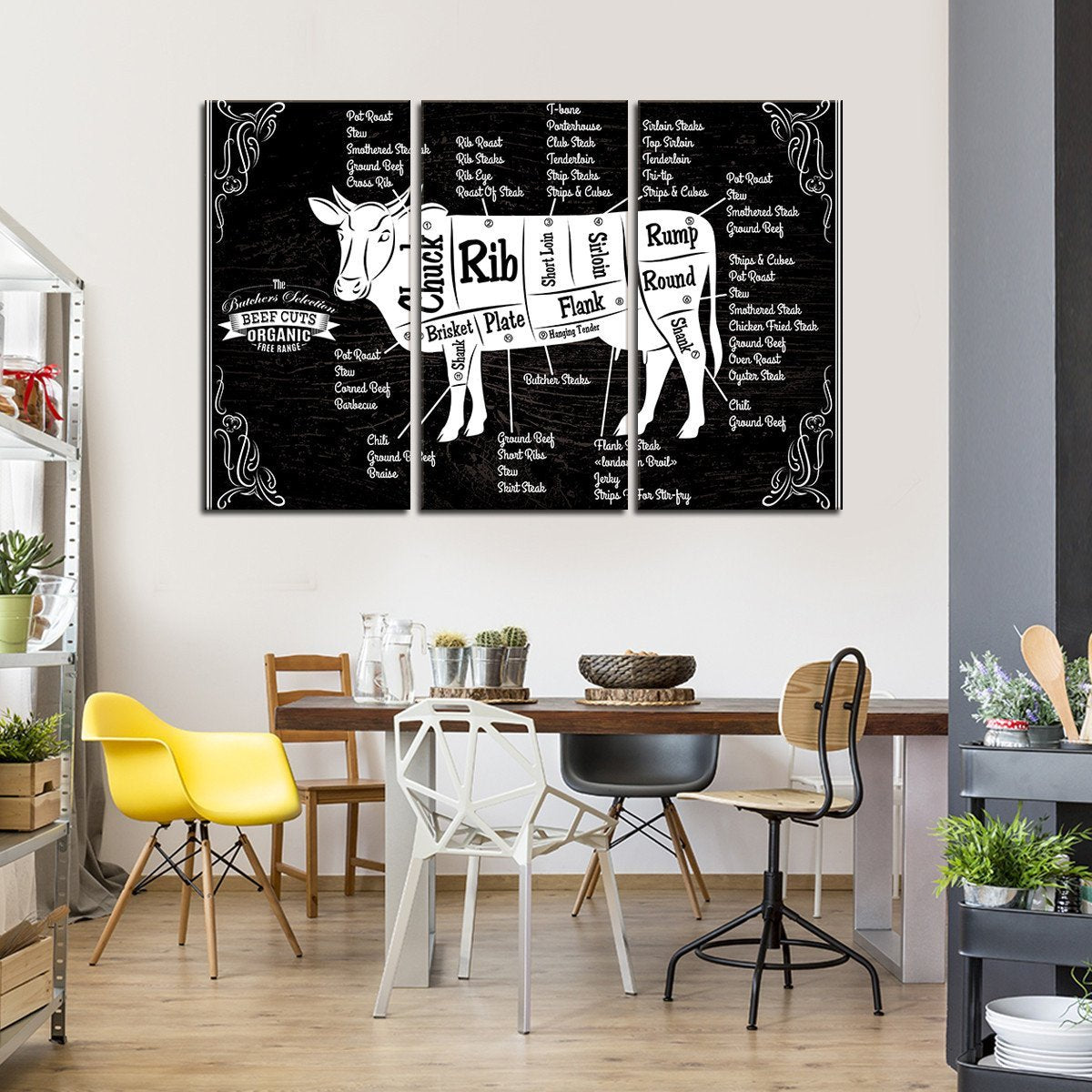 Butcher Cut Multi Panel Canvas Wall Art