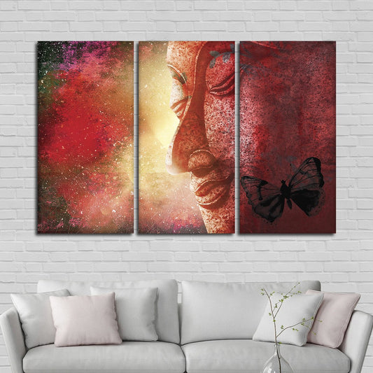 Butterfly Buddha Multi Panel Canvas Wall Art