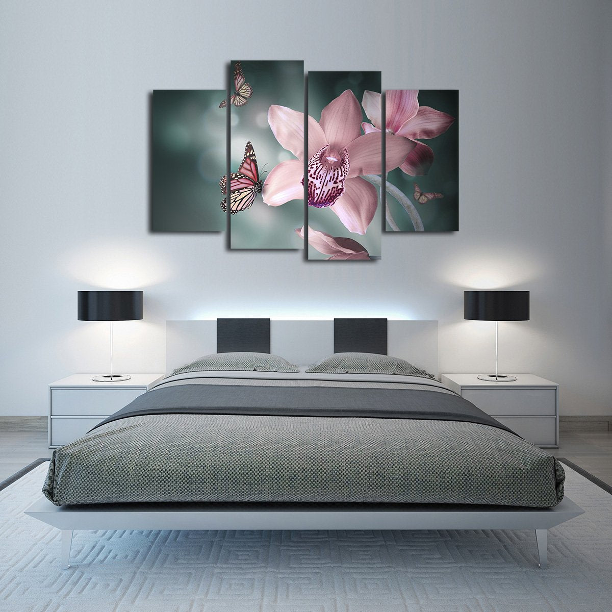 Butterfly Orchid Multi Panel Canvas Wall Art
