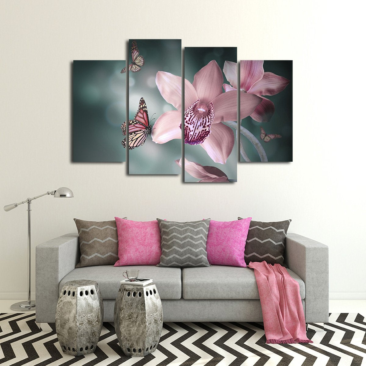 Butterfly Orchid Multi Panel Canvas Wall Art