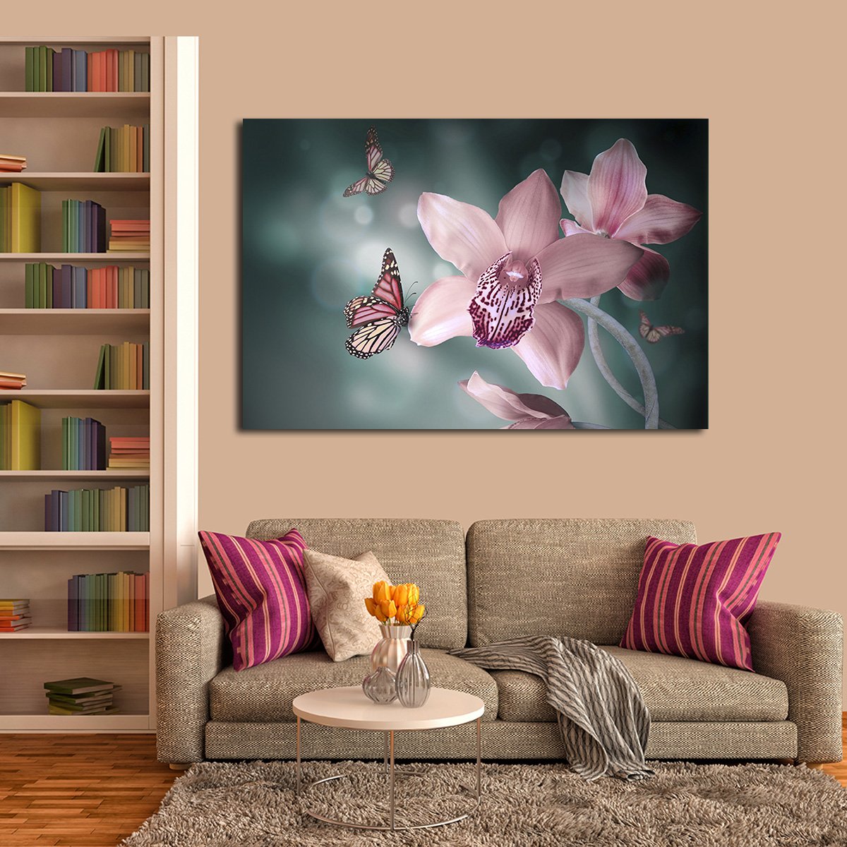 Butterfly Orchid Multi Panel Canvas Wall Art
