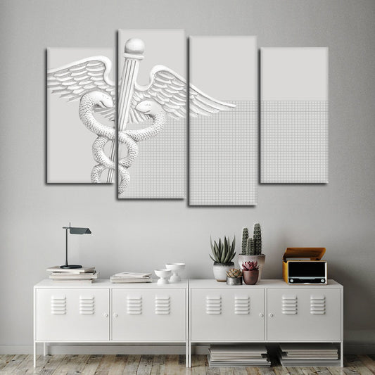 Caduceus Multi Panel Canvas Wall Art