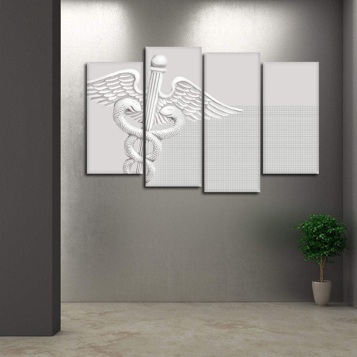 Caduceus Multi Panel Canvas Wall Art