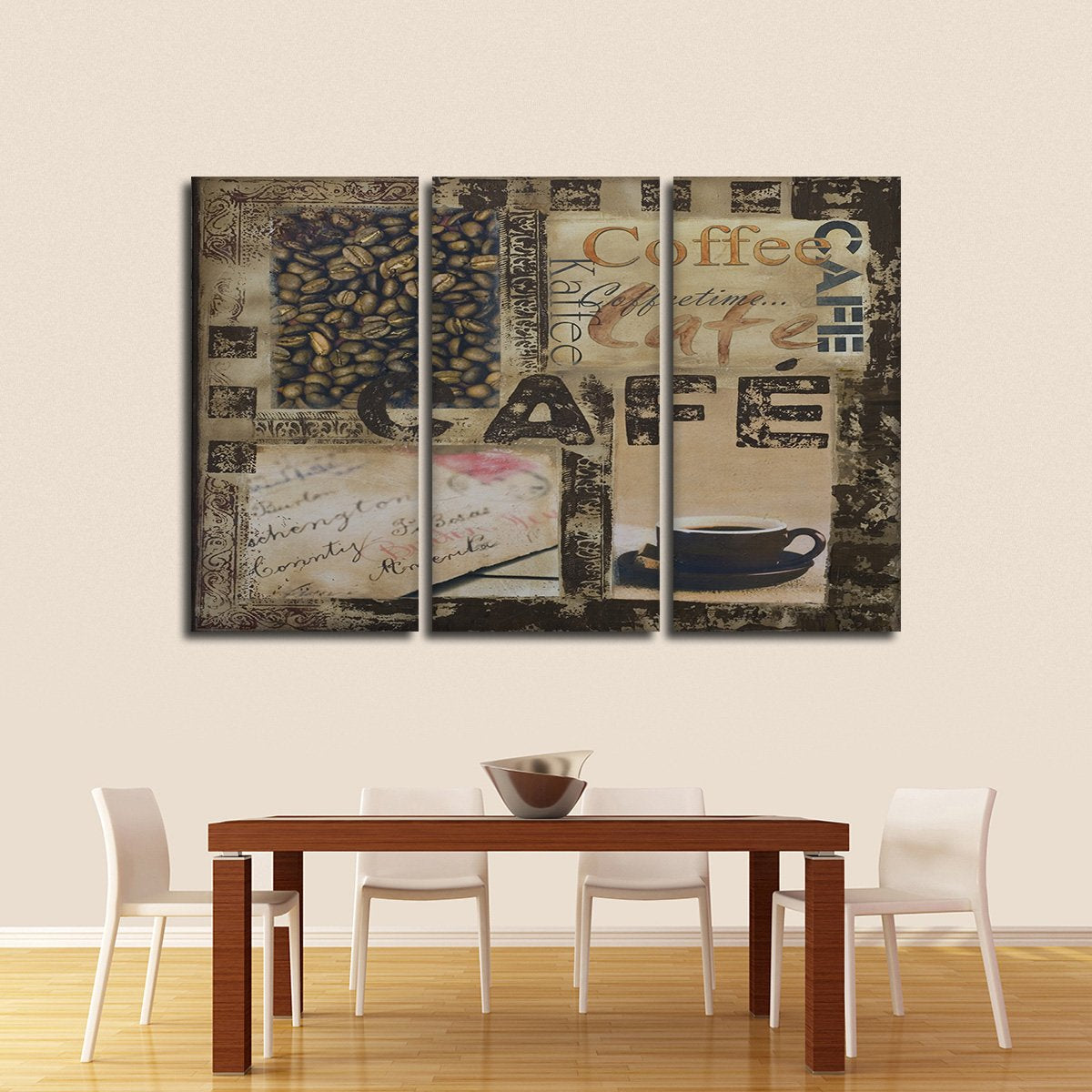 Cafe Collage Multi Panel Canvas Wall Art