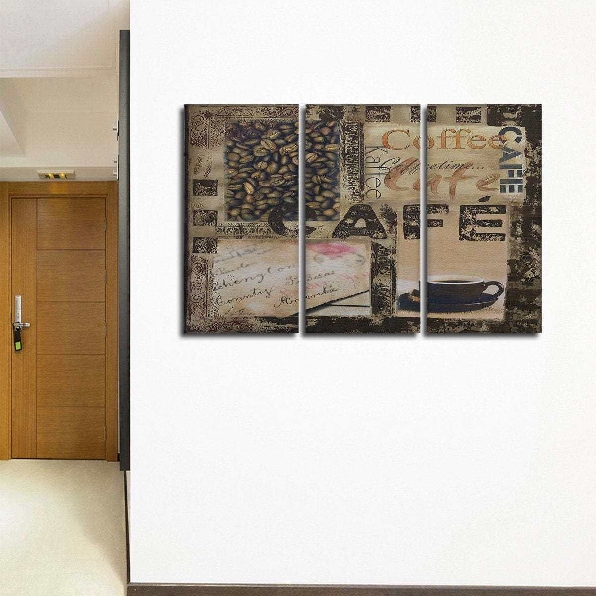 Cafe Collage Multi Panel Canvas Wall Art