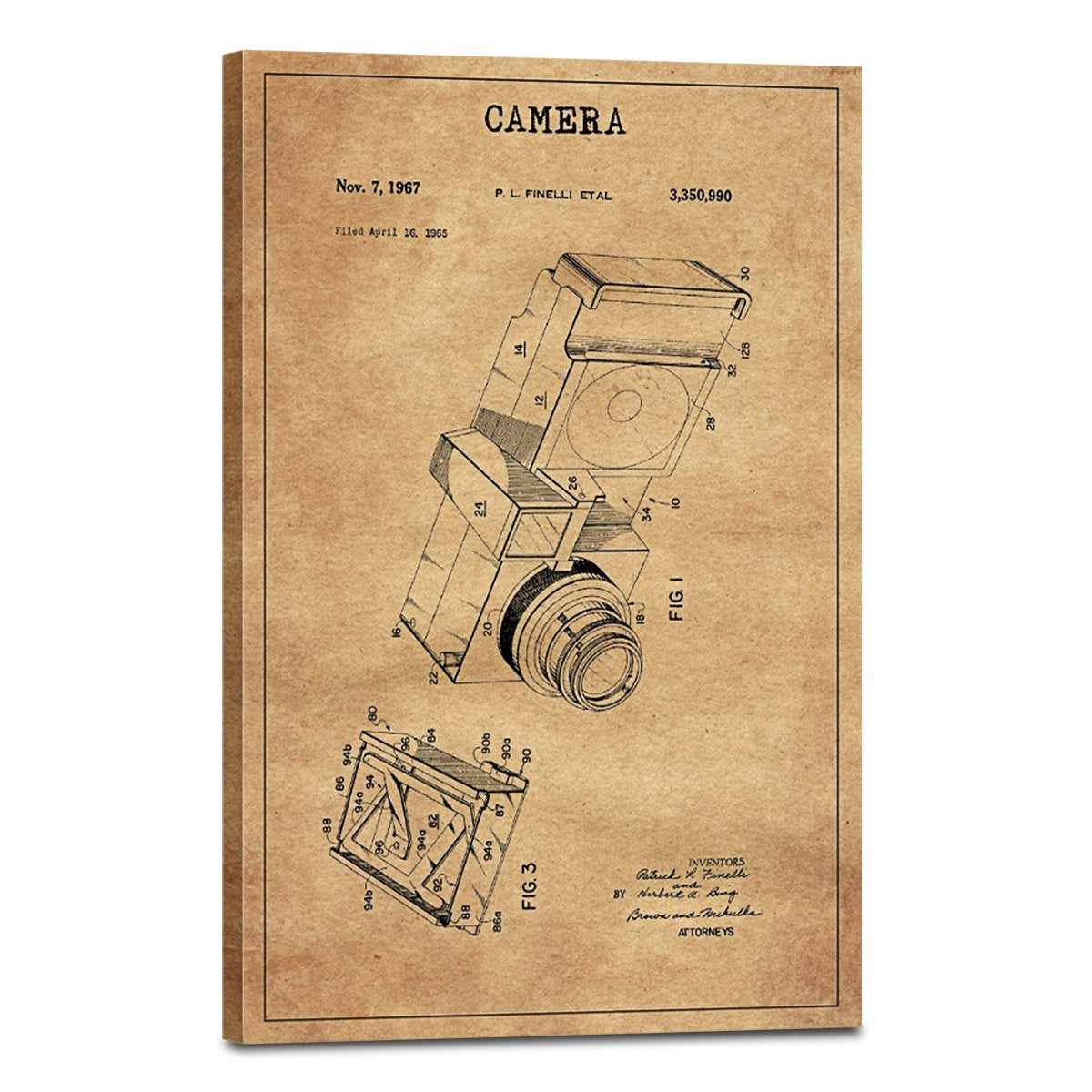 Camera Patent Canvas Wall Art