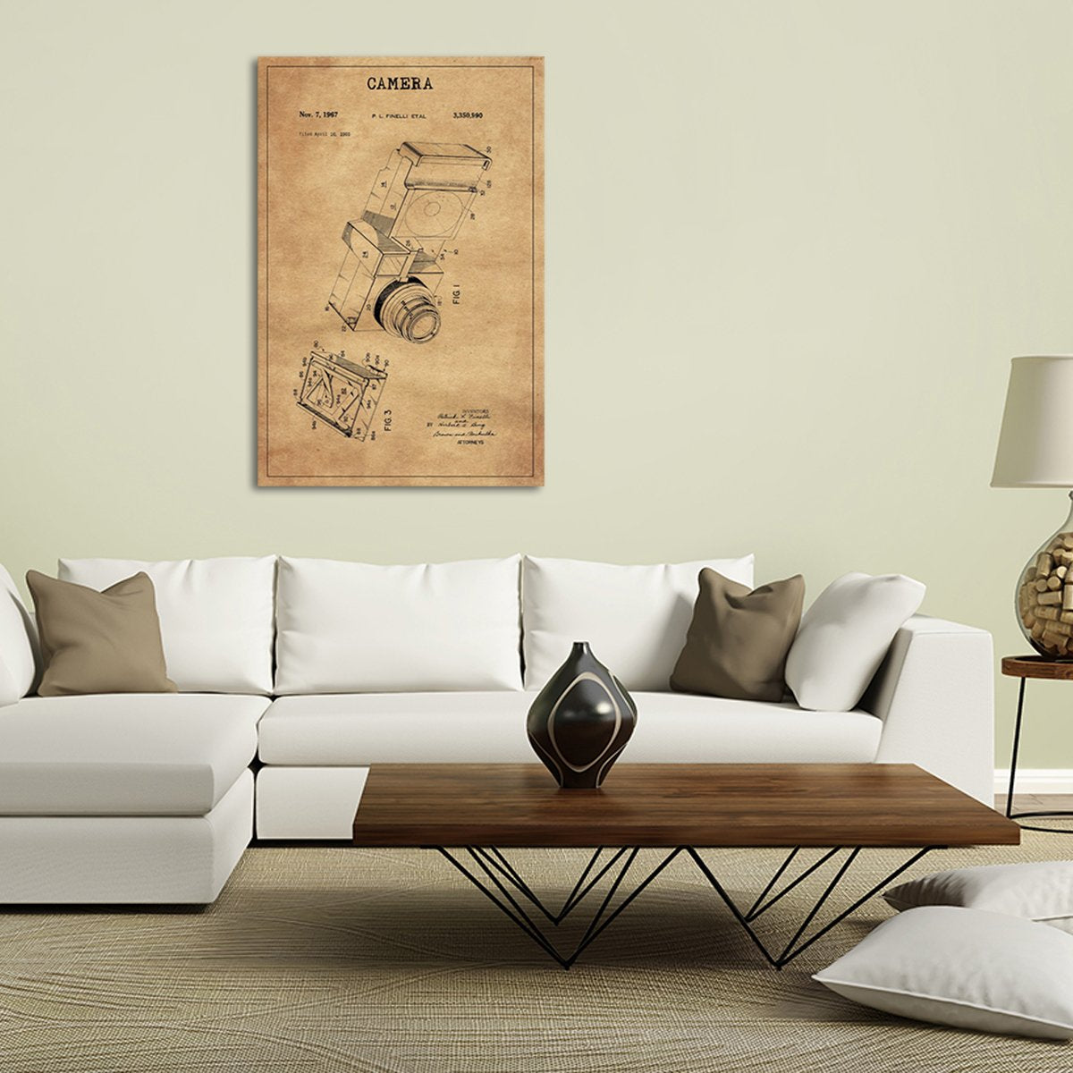 Camera Patent Canvas Wall Art