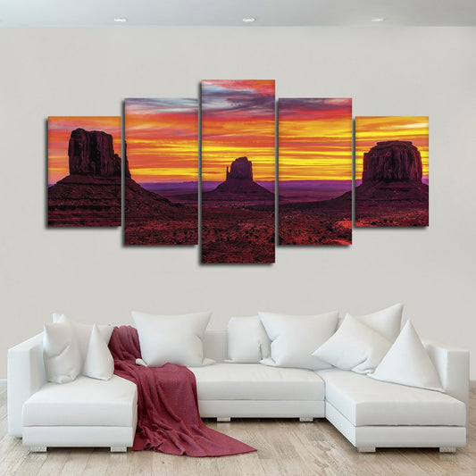 Canyon Sunset Multi Panel Canvas Wall Art
