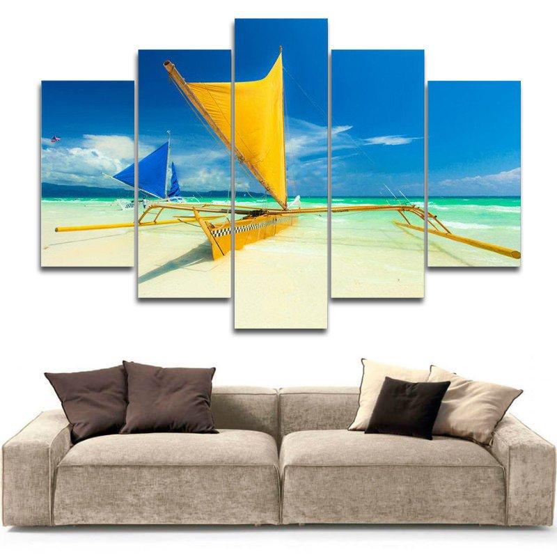 Caribbean Catamaran Multi Panel Canvas Wall Art