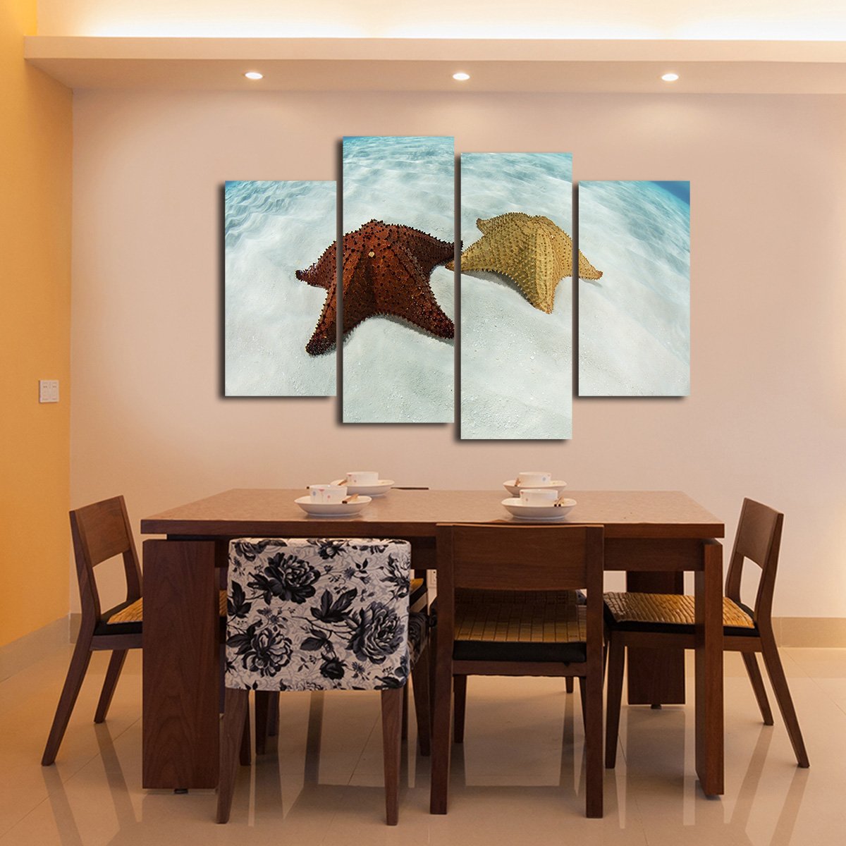 Caribbean Starfish Multi Panel Canvas Wall Art