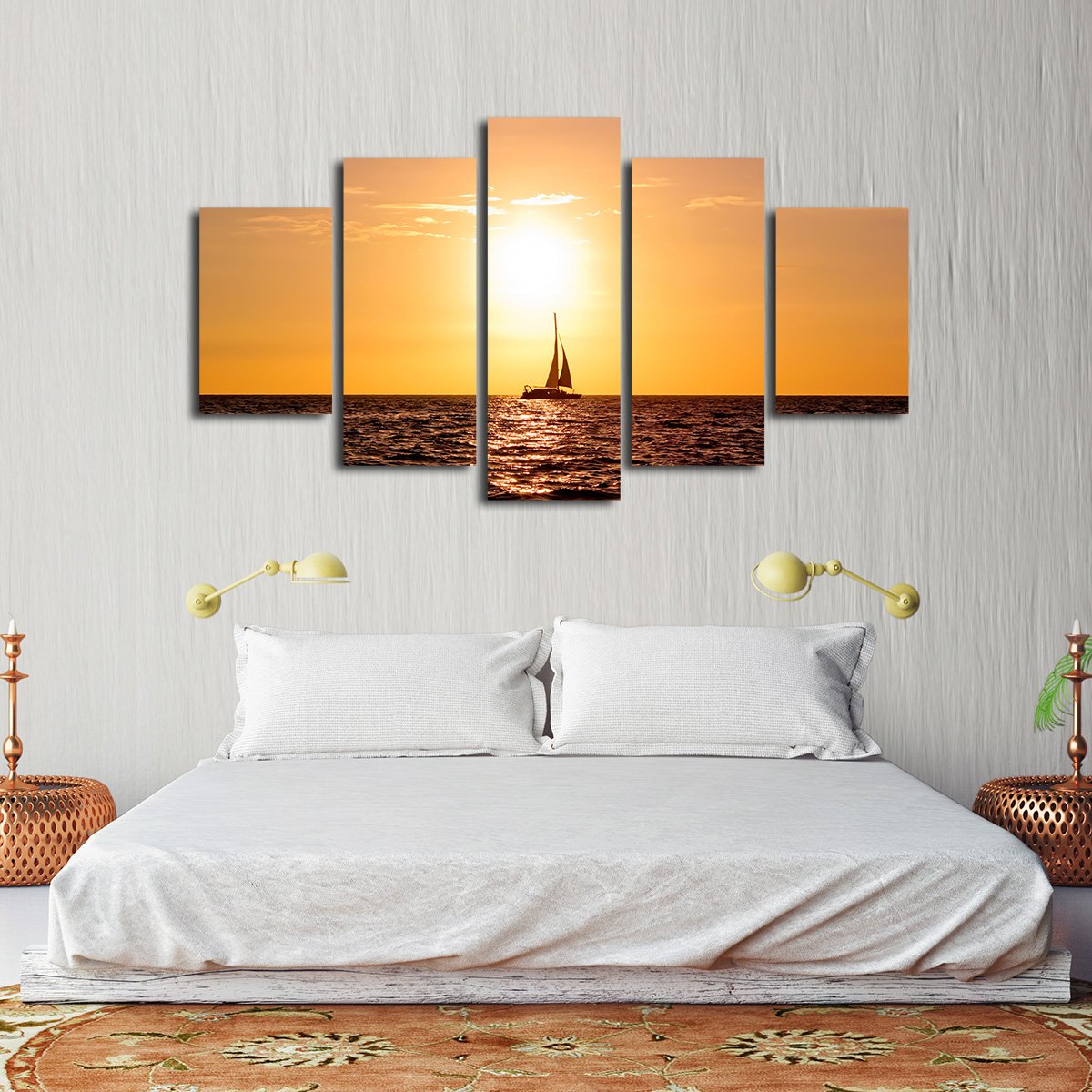 Caribbean Sunset Multi Panel Canvas Wall Art