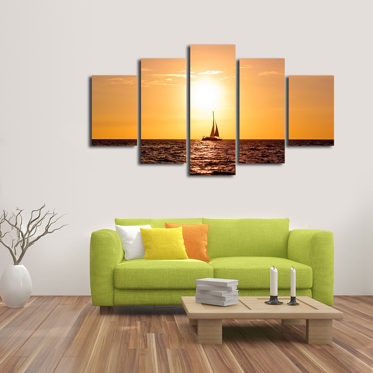 Caribbean Sunset Multi Panel Canvas Wall Art