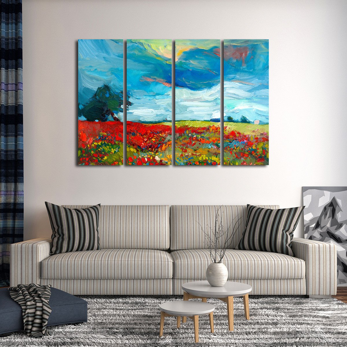 Carlsbad Flower Fields Multi Panel Canvas Wall Art