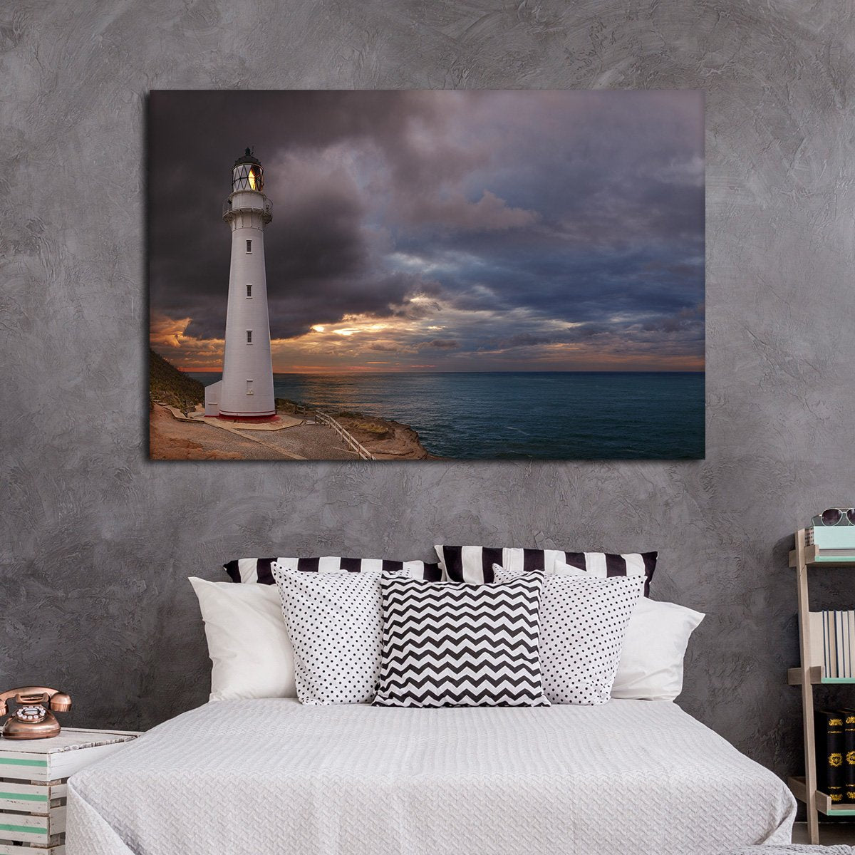 Castle Point Lighthouse Multi Panel Canvas Wall Art