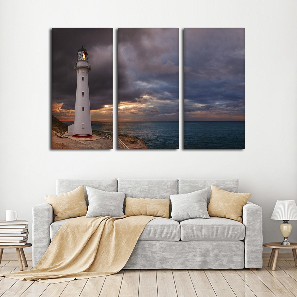 Castle Point Lighthouse Multi Panel Canvas Wall Art