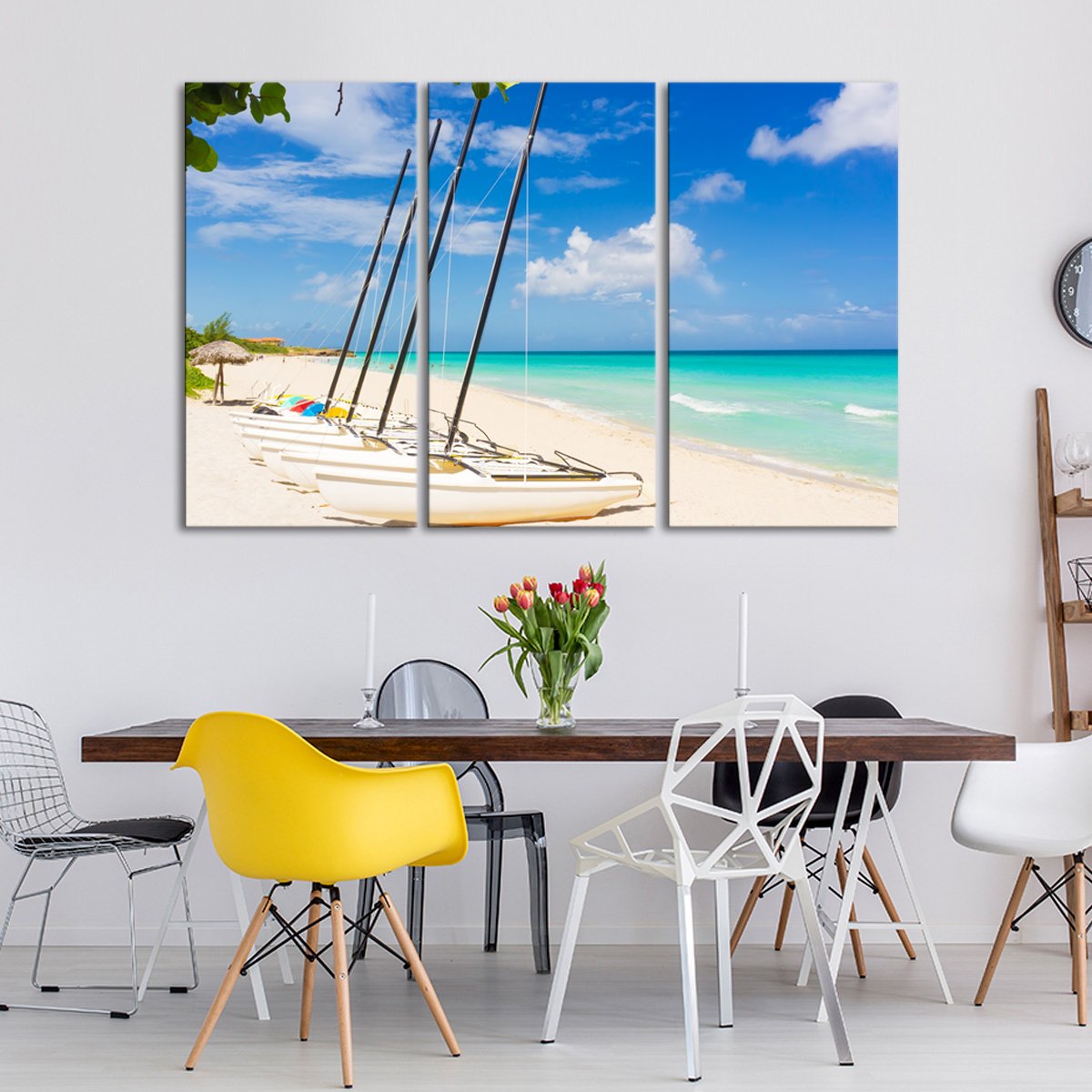 Catamarans At Saint Martin Multi Panel Canvas Wall Art