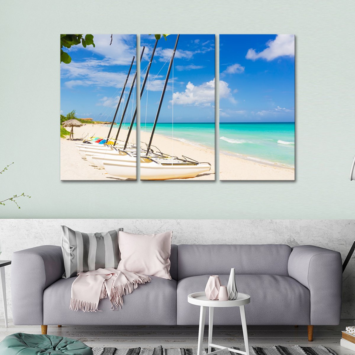 Catamarans At Saint Martin Multi Panel Canvas Wall Art