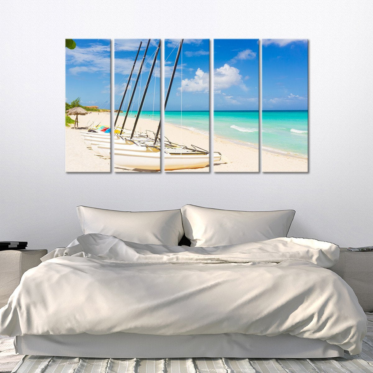 Catamarans At Saint Martin Multi Panel Canvas Wall Art