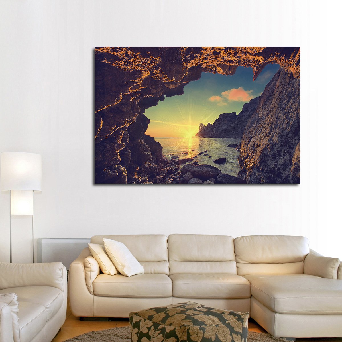 Cave Sunset Multi Panel Canvas Wall Art
