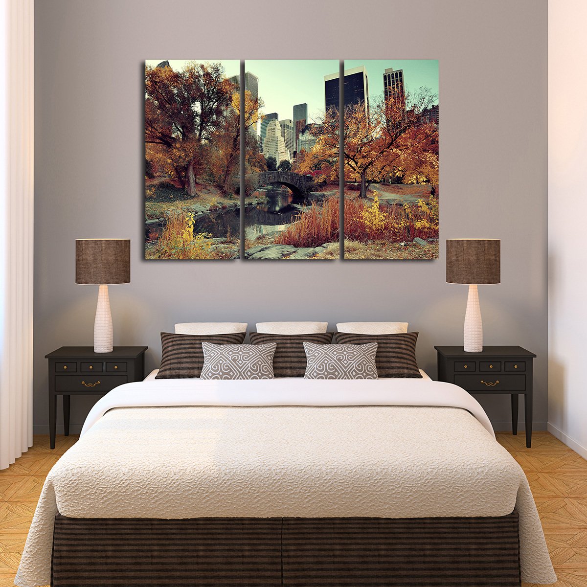 Central Park Autumn Multi Panel Canvas Wall Art
