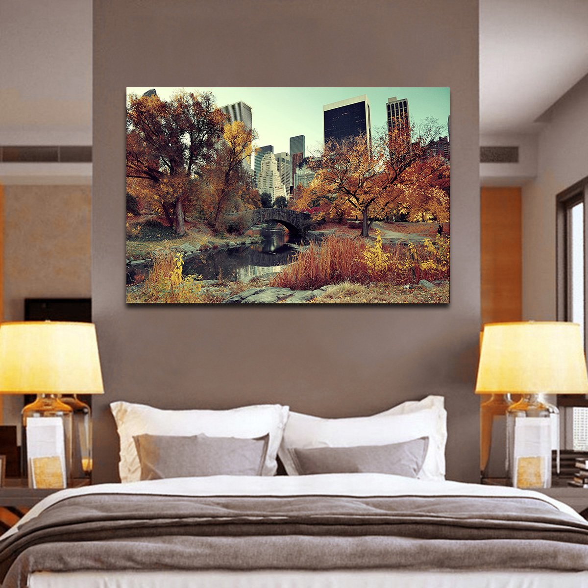 Central Park Autumn Multi Panel Canvas Wall Art