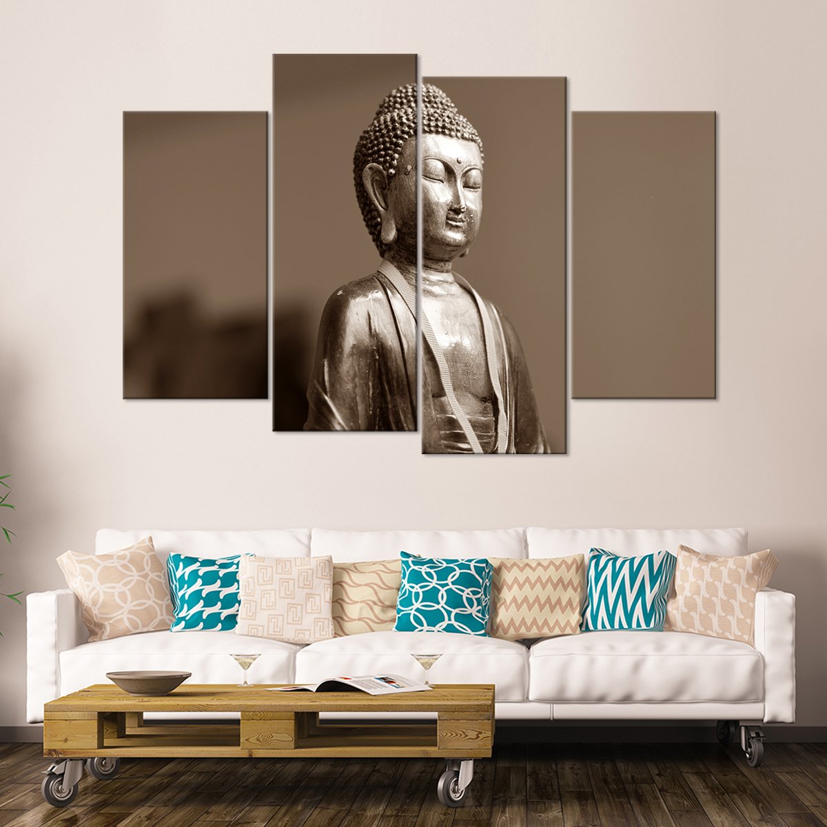 Ceramic Buddha Multi Panel Canvas Wall Art