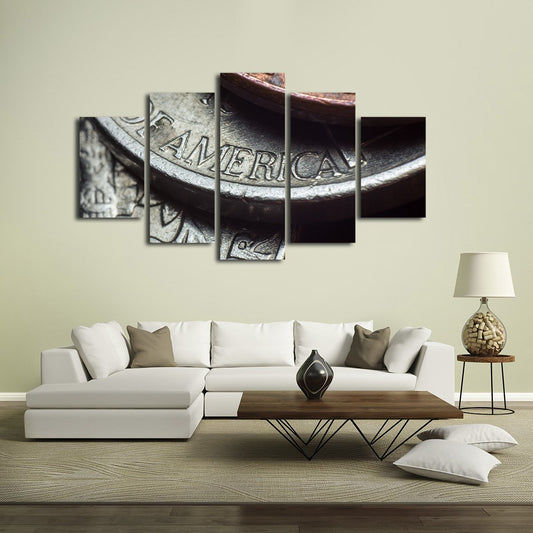 Coins Multi Panel Canvas Wall Art
