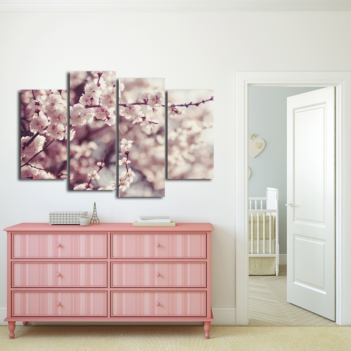 Cherry Blossom Multi Panel Canvas Wall Art