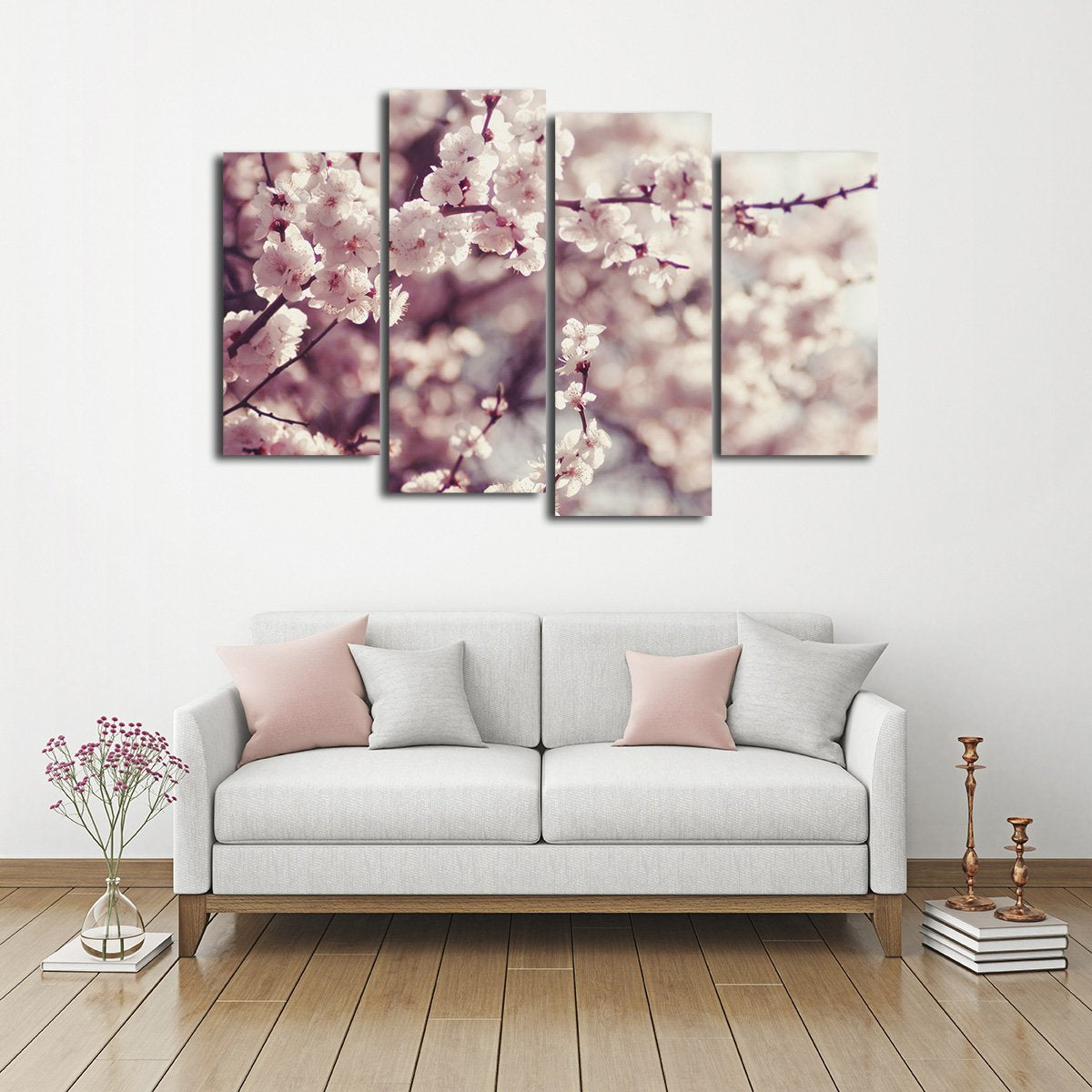 Cherry Blossom Multi Panel Canvas Wall Art