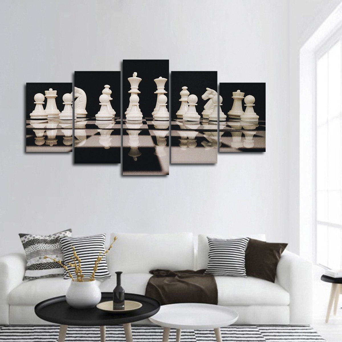 Chess Game Multi Panel Canvas Wall Art