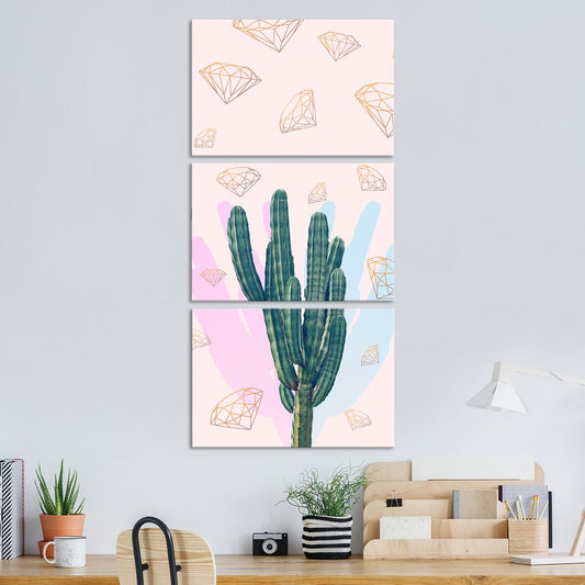 Chic Cactus Multi Panel Canvas Wall Art