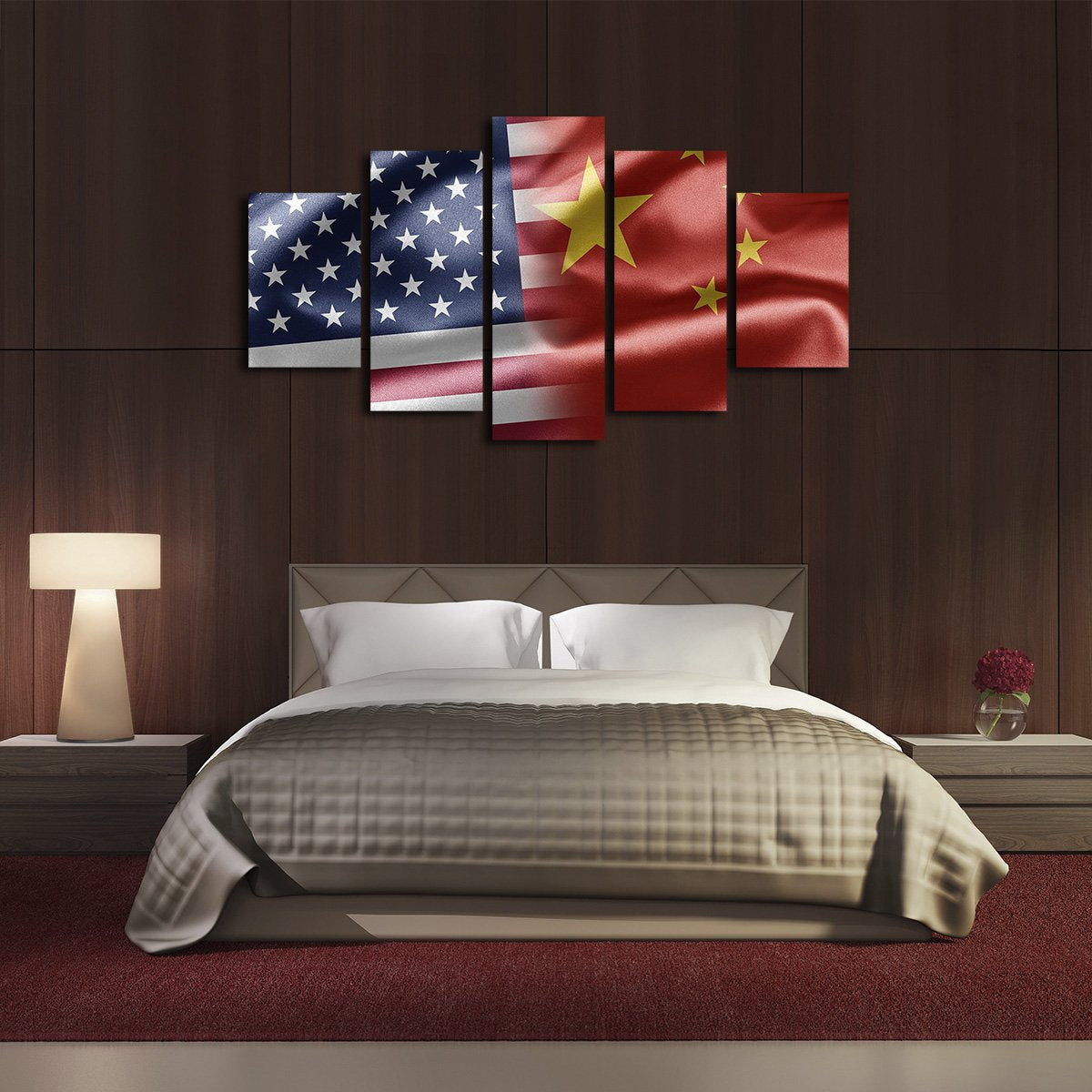 China Meets the USA Multi Panel Canvas Wall Art