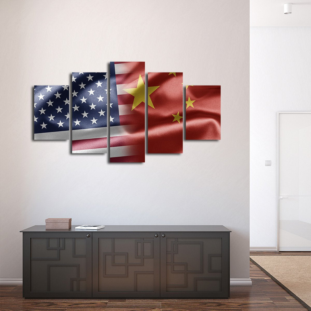 China Meets the USA Multi Panel Canvas Wall Art