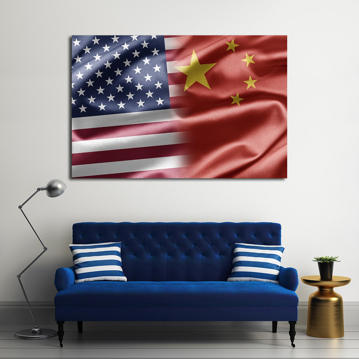 China Meets the USA Multi Panel Canvas Wall Art