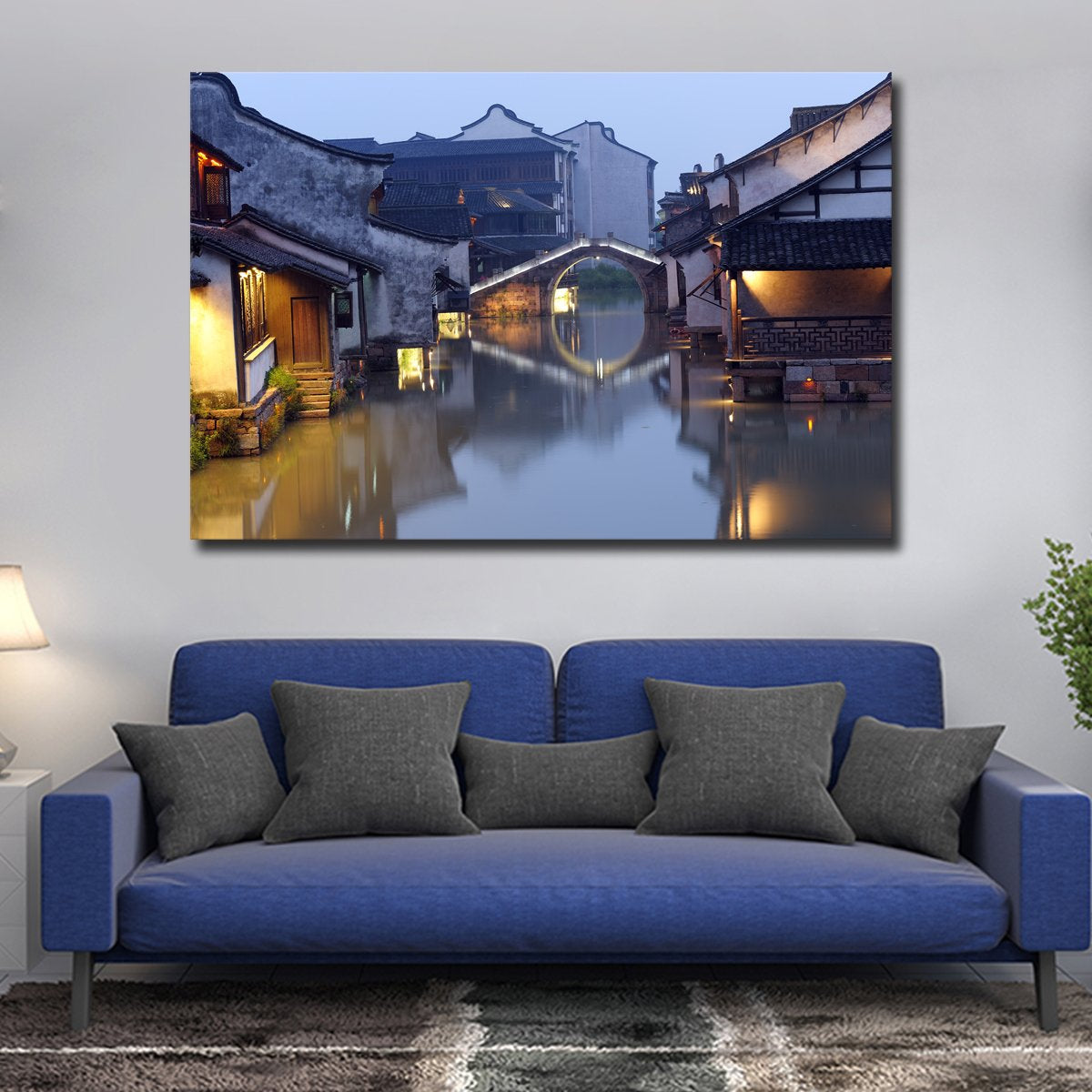 Chinese Village Multi Panel Canvas Wall Art