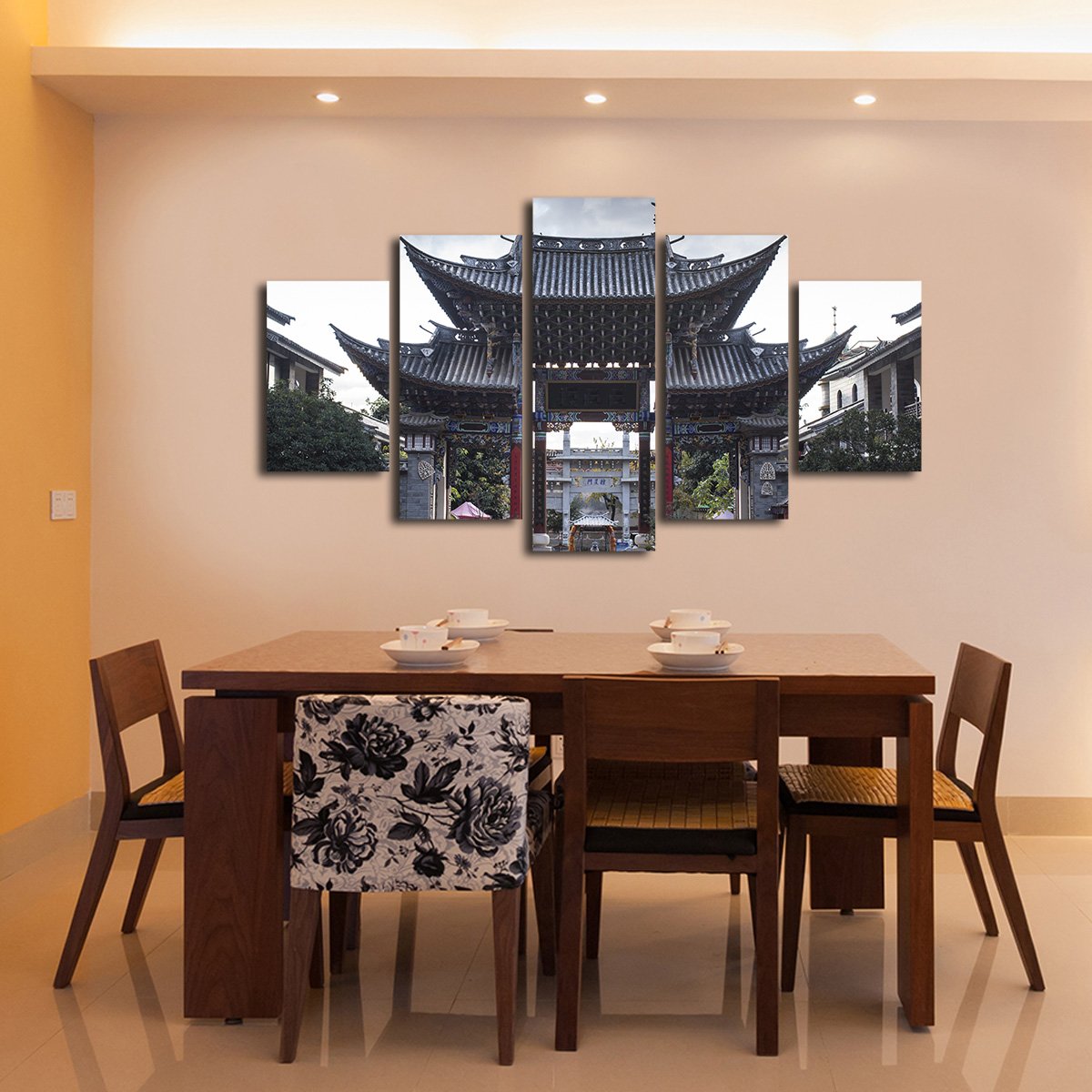 Chinese Pavilion Multi Panel Canvas Wall Art