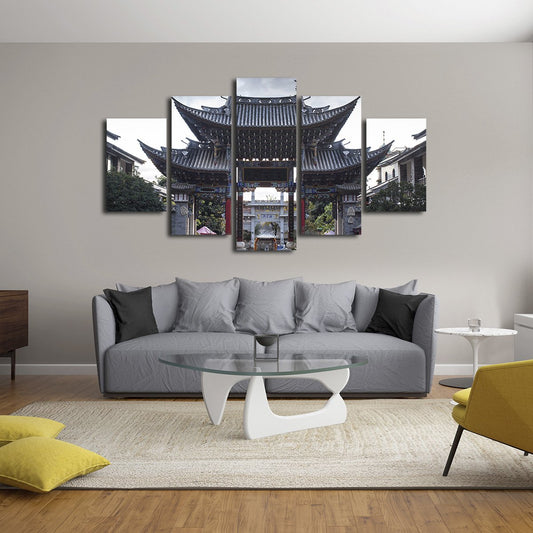 Chinese Pavilion Multi Panel Canvas Wall Art