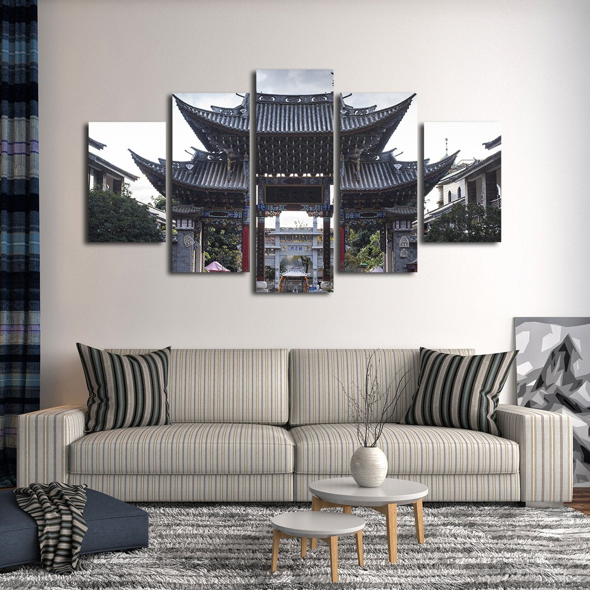 Chinese Pavilion Multi Panel Canvas Wall Art