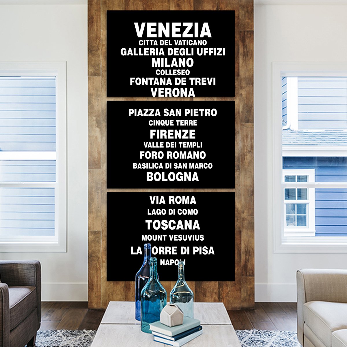 Cities Of Italy Multi Panel Canvas Wall Art