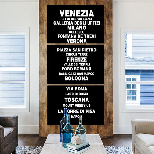 Cities Of Italy Multi Panel Canvas Wall Art