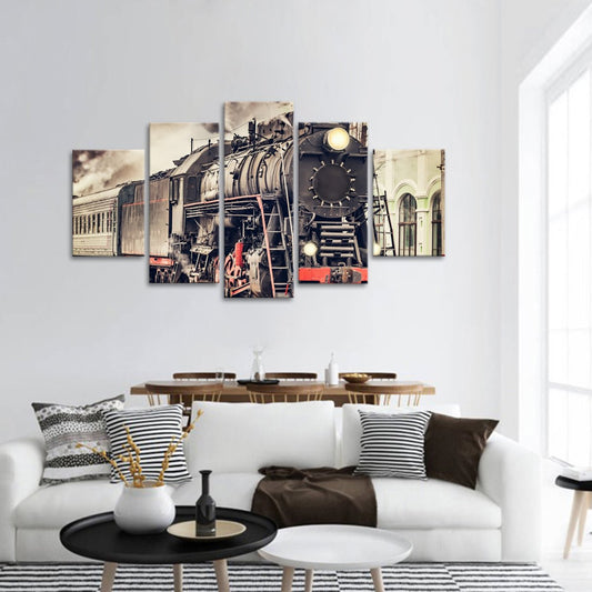 Classic Train Multi Panel Canvas Wall Art