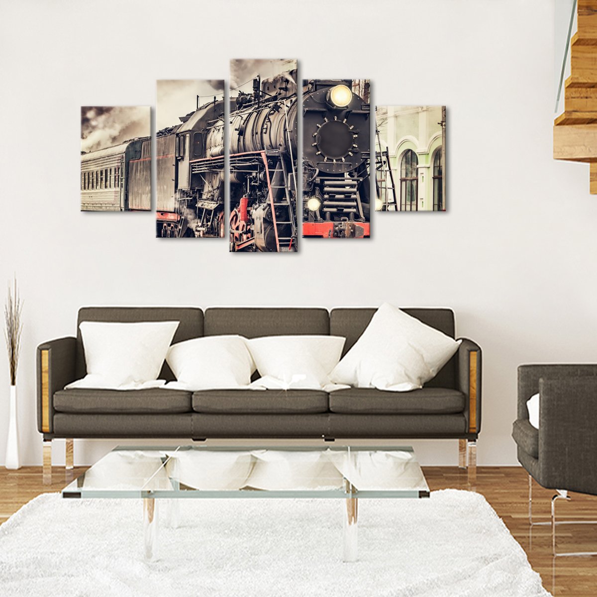 Classic Train Multi Panel Canvas Wall Art