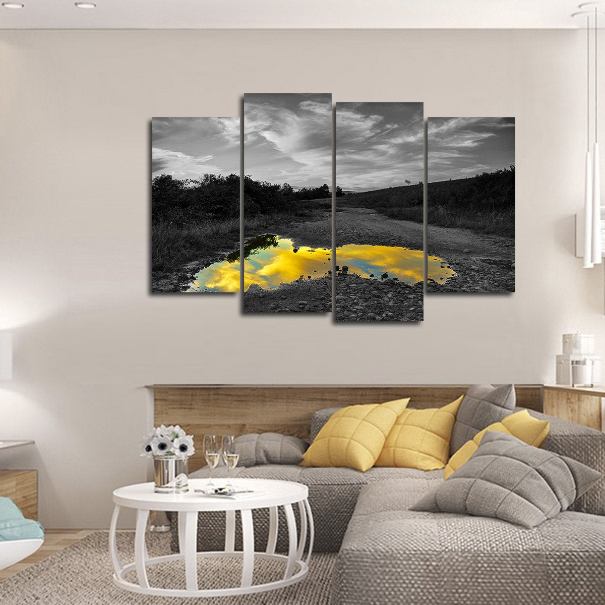 Cloud Reflection Pop Multi Panel Canvas Wall Art