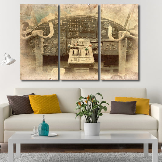 Cockpit Postcard Multi Panel Canvas Wall Art