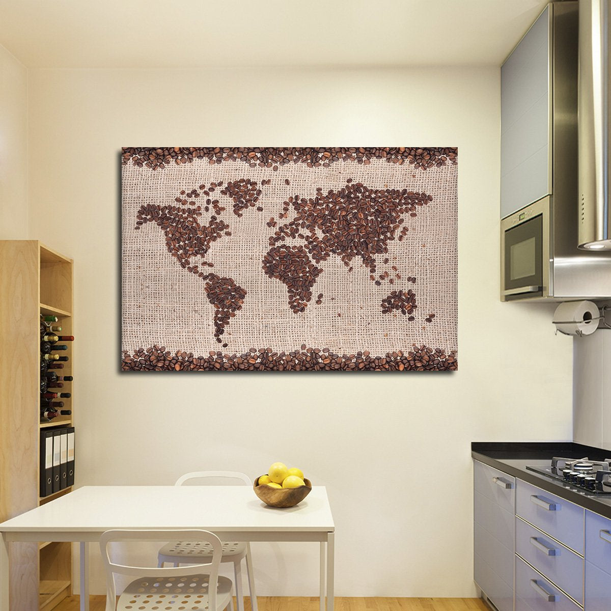 Coffee Map Multi Panel Canvas Wall Art