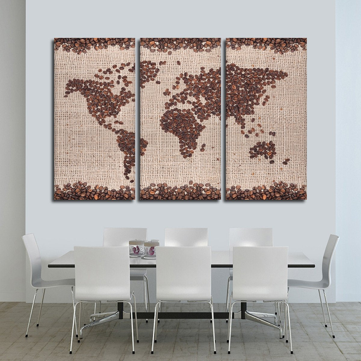 Coffee Map Multi Panel Canvas Wall Art