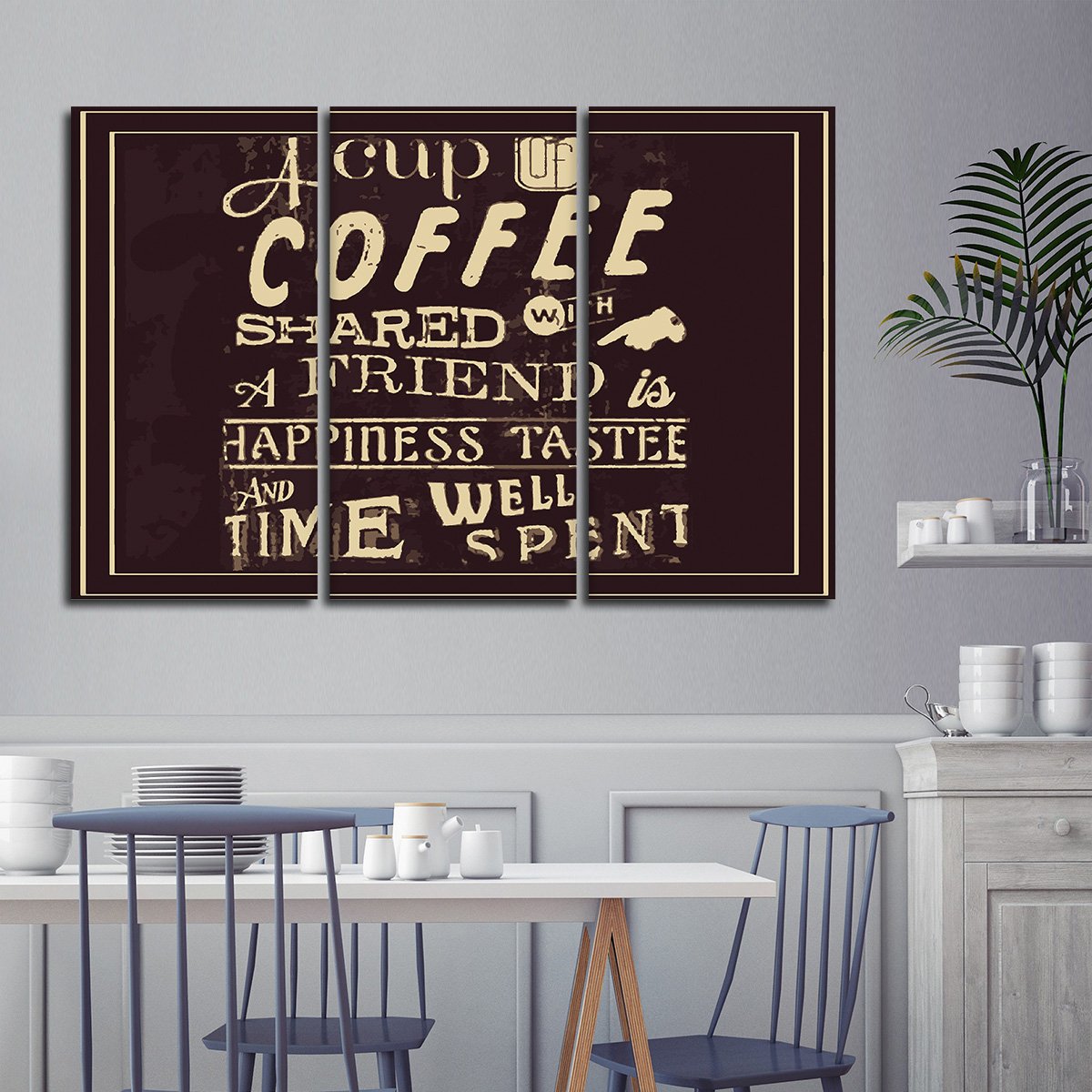 Coffee With Friends Multi Panel Canvas Wall Art