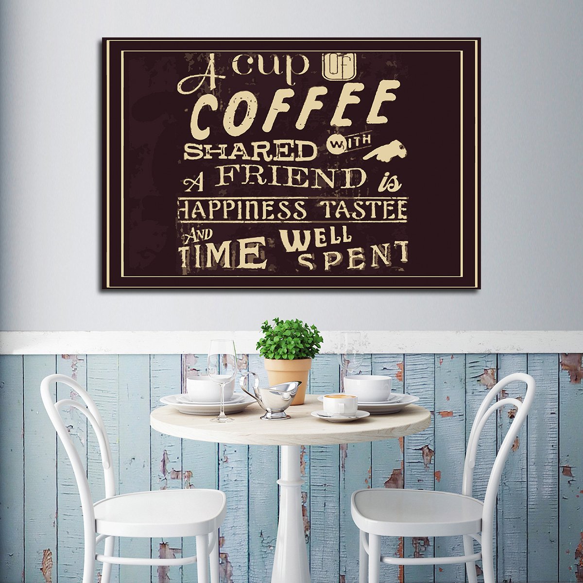 Coffee With Friends Multi Panel Canvas Wall Art