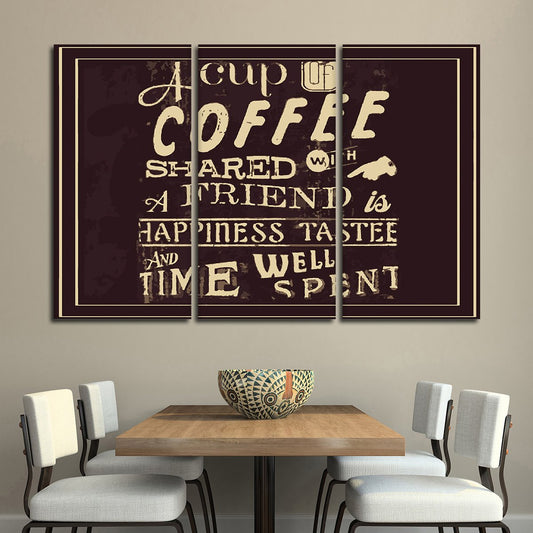 Coffee With Friends Multi Panel Canvas Wall Art